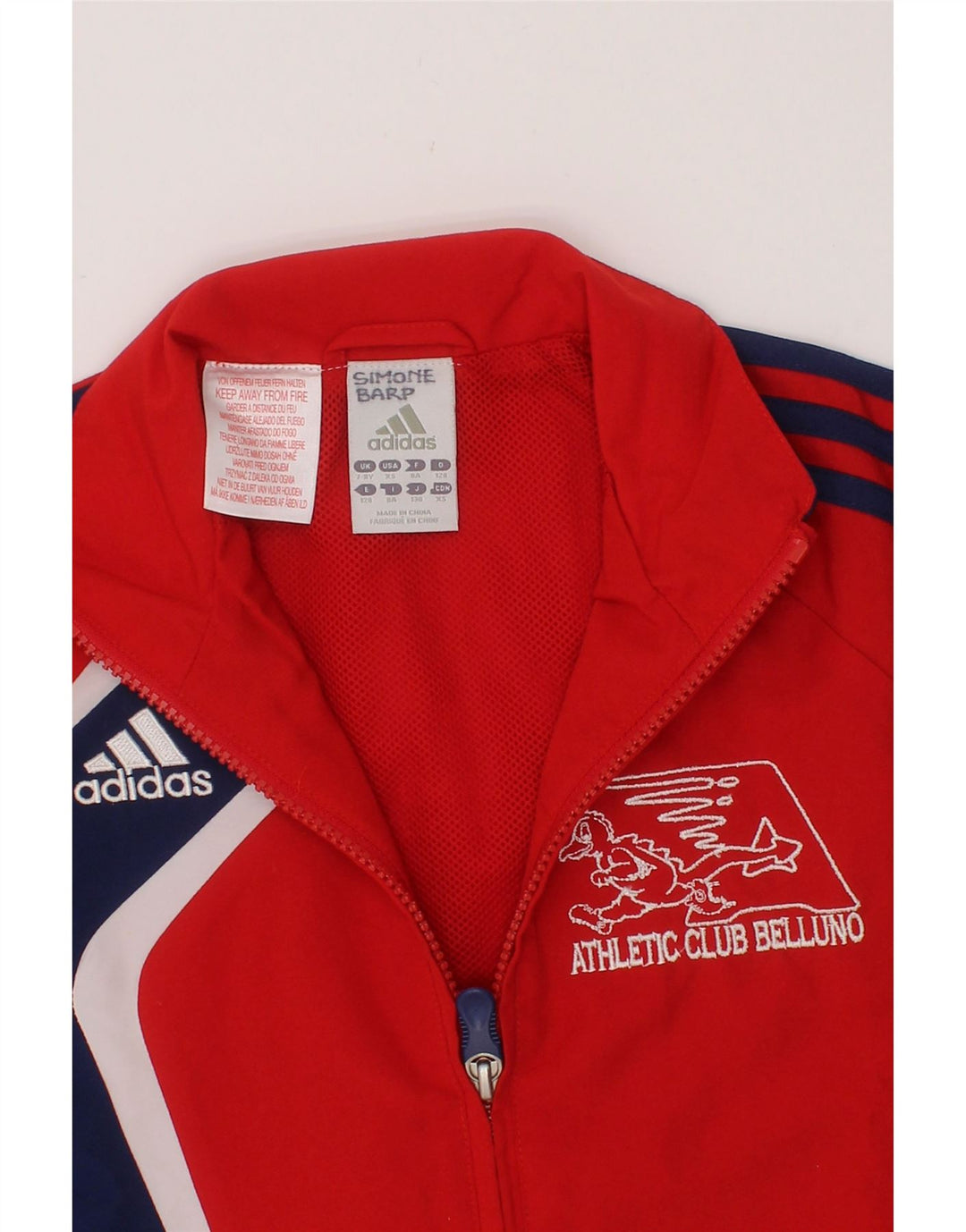 ADIDAS Boys Graphic Tracksuit Top Jacket 7-8 Years Red Colourblock Vintage Adidas and Second-Hand Adidas from Messina Hembry 