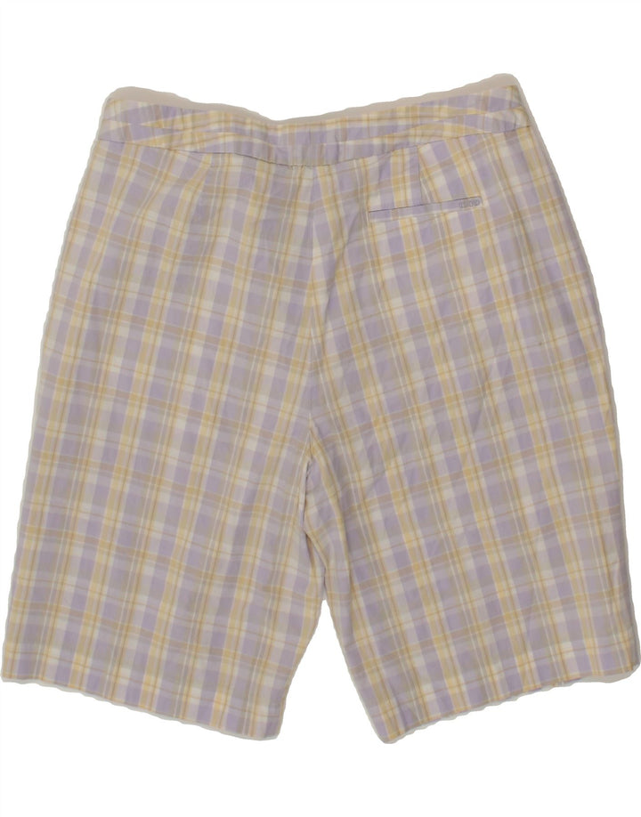 IZOD Womens Chino Shorts US 12 Large W34  Purple Check Vintage Izod and Second-Hand Izod from Messina Hembry 