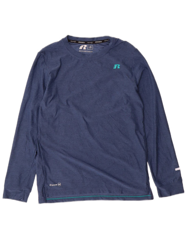 Russell Athletic Boys Dri-Power Top Langærmet 10-11 år Stor Marineblå