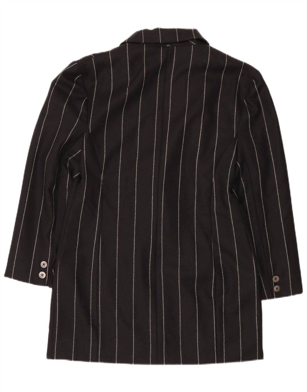 Vintage dame 3/4-ærmet blazerjakke IT 48 XL Sort nålestribe