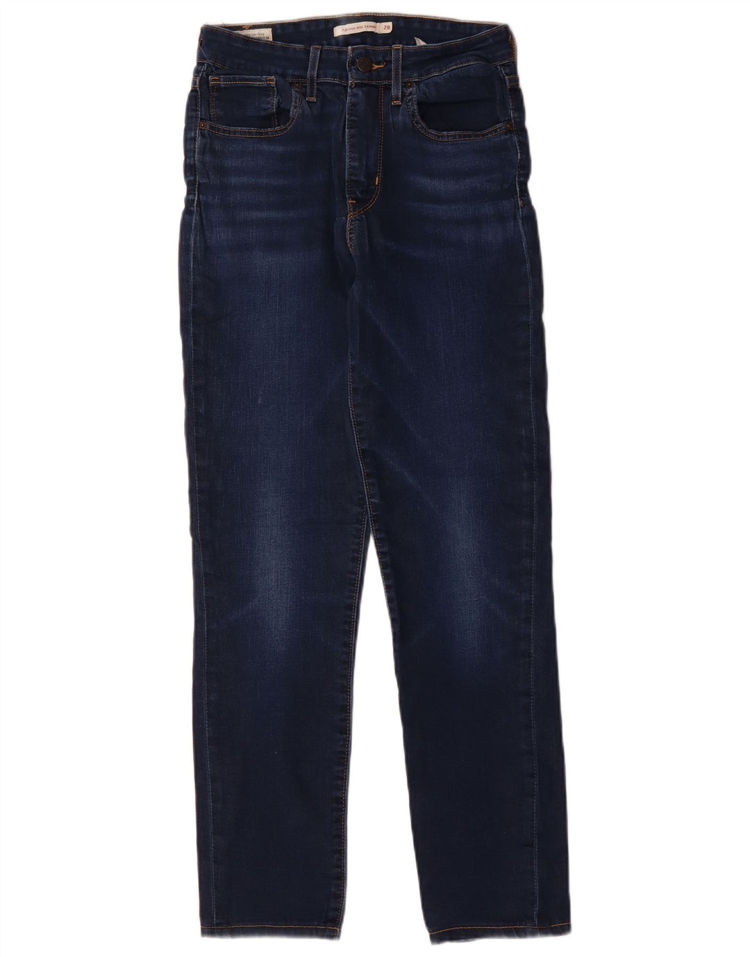LEVI'S Dame 721 Skinny Jeans med høj talje W28 L28 Marineblå Bomuld