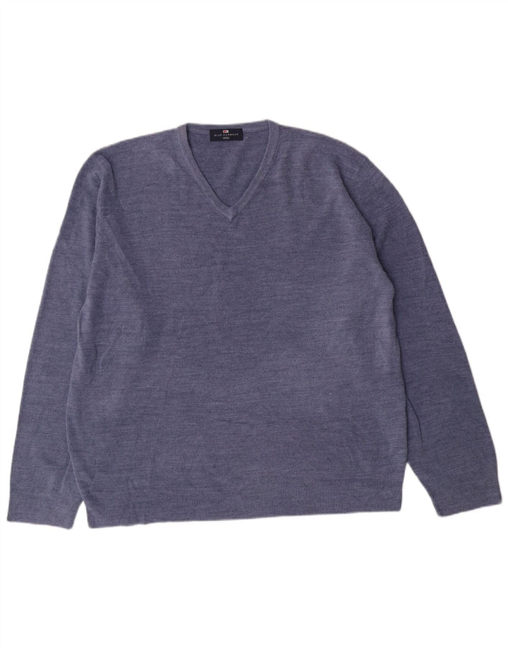 MARKS & SPENCER Herre Blue Harbor V-hals sweater XL Blue Classic