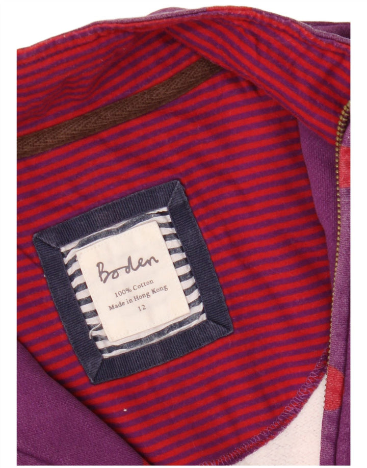 BODEN Sweatshirt med lynlås til kvinder UK 12 Medium Lilla Polka Dot