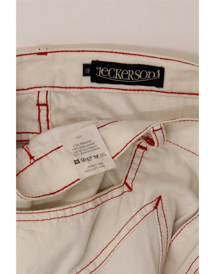 Jeckerson Herre grafiske Bermuda Shorts W28 Små hvide bomuld