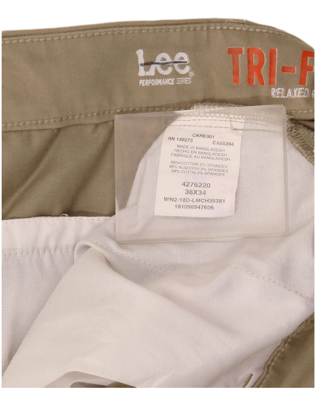 Lee Herre Relaxed Fit Chino Bukser W38 L34 Beige Bomuld
