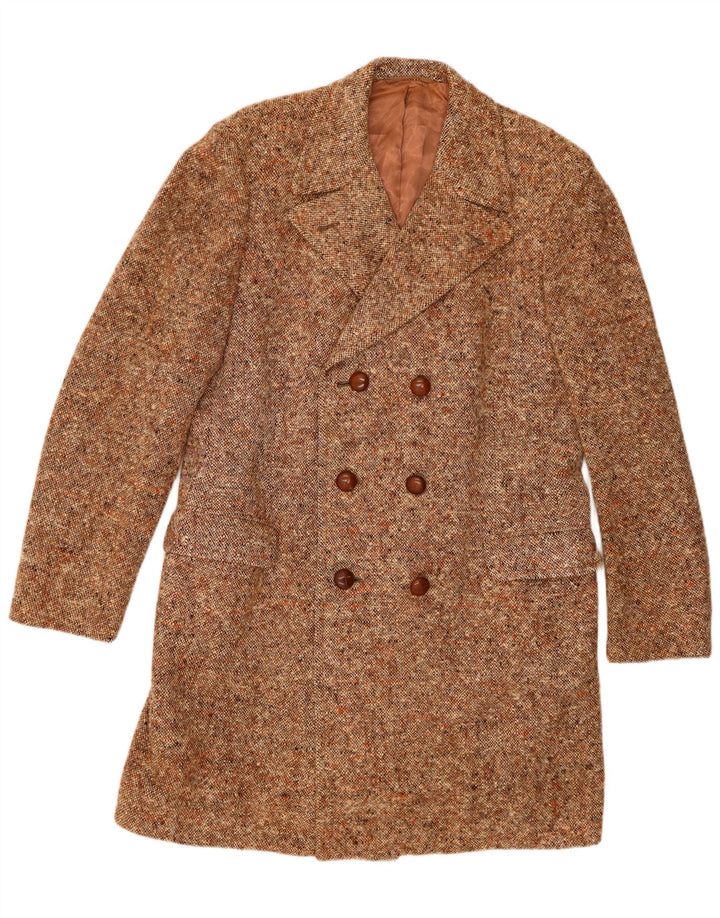 Facis Herre Dobbeltradet Frakke IT 52 XL Brun Flecked