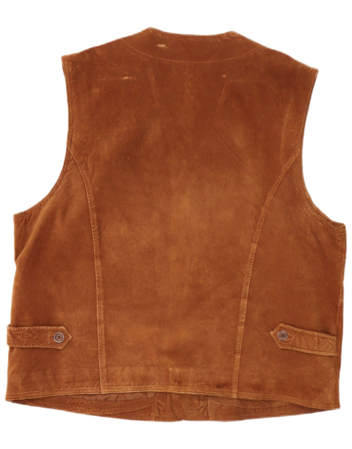 Front Line Herre ruskindsvest UK 48 2XL brunt læder
