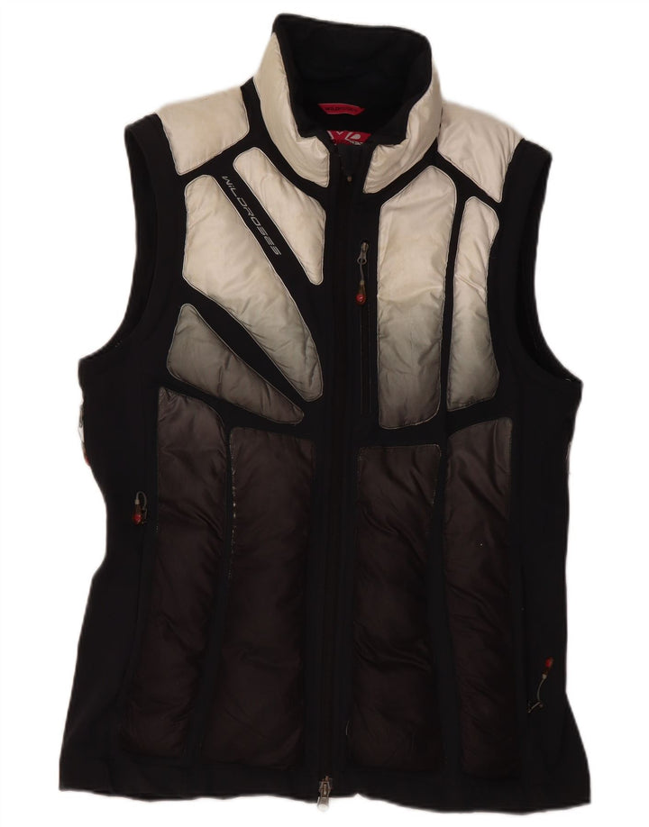 WILD ROSE Dame Polstret Gilet UK 14 Large Black Colourblock Polyamid