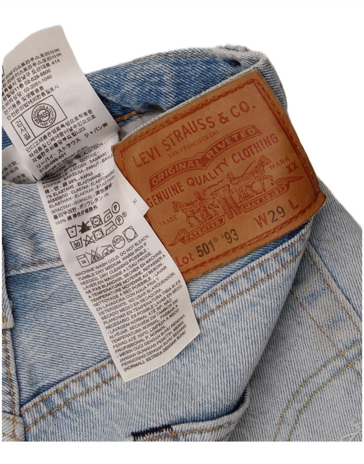 LEVI'S Womens 501 High Waist Distressed Denim Shorts W29 Medium Blue