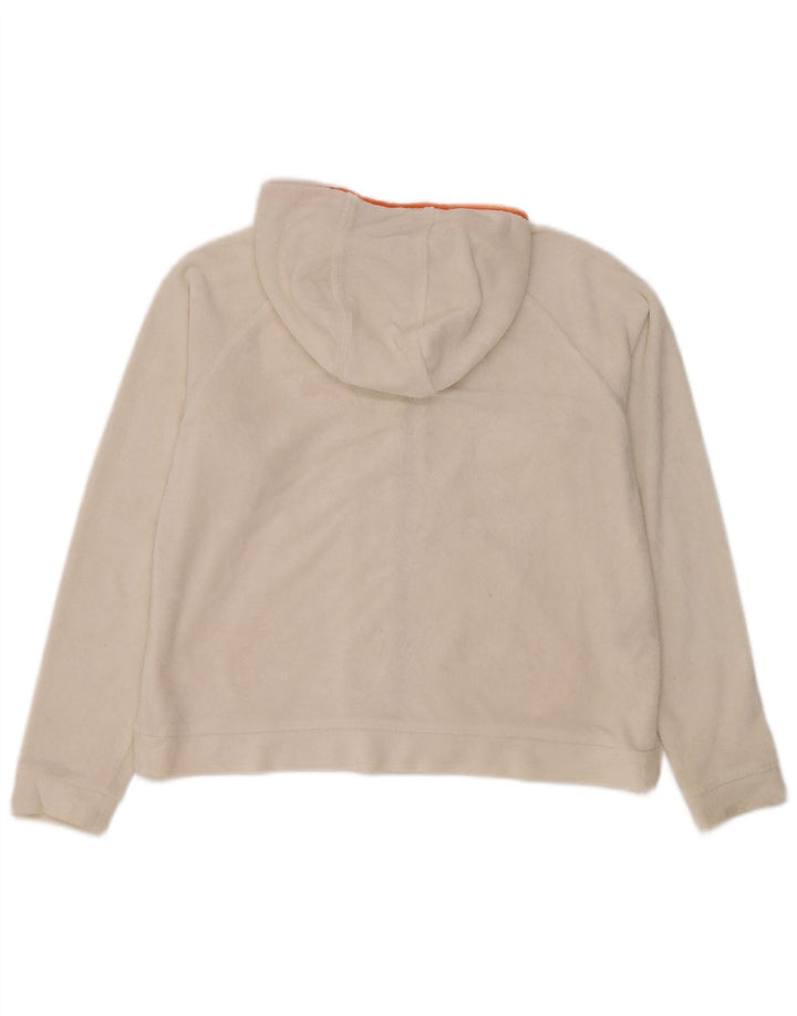 Slam Dame Fleece Oversized Hættetrøje Sweater med lynlås UK 10 Small White Polyester