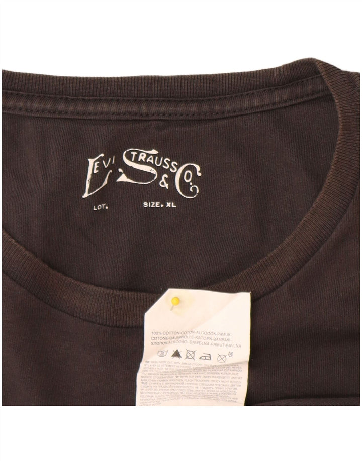 Levi's Herre grafisk T-shirt Top XL Grå Bomuld