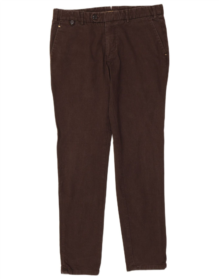 Zara Herre Slim Suit Bukser EU 42 Large W32 L32 Brun
