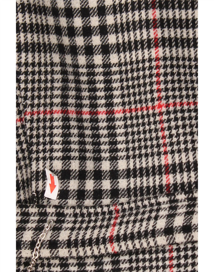 Vintage dobbeltradet trenchcoat til kvinder IT 46, stor grå ternet