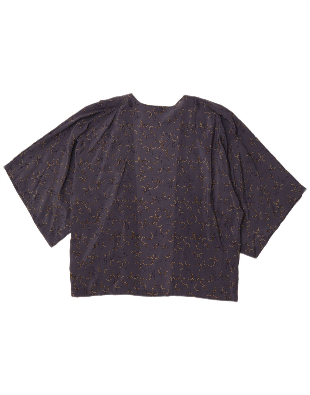 JIGSAW Kvinder kortærmet cardigan Top UK 18 XL Grå Geometrisk Silke