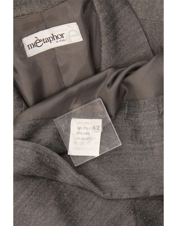 Metafor Dame Longline 1 Knap Blazer Jacket IT 42 Medium Grey Viscose