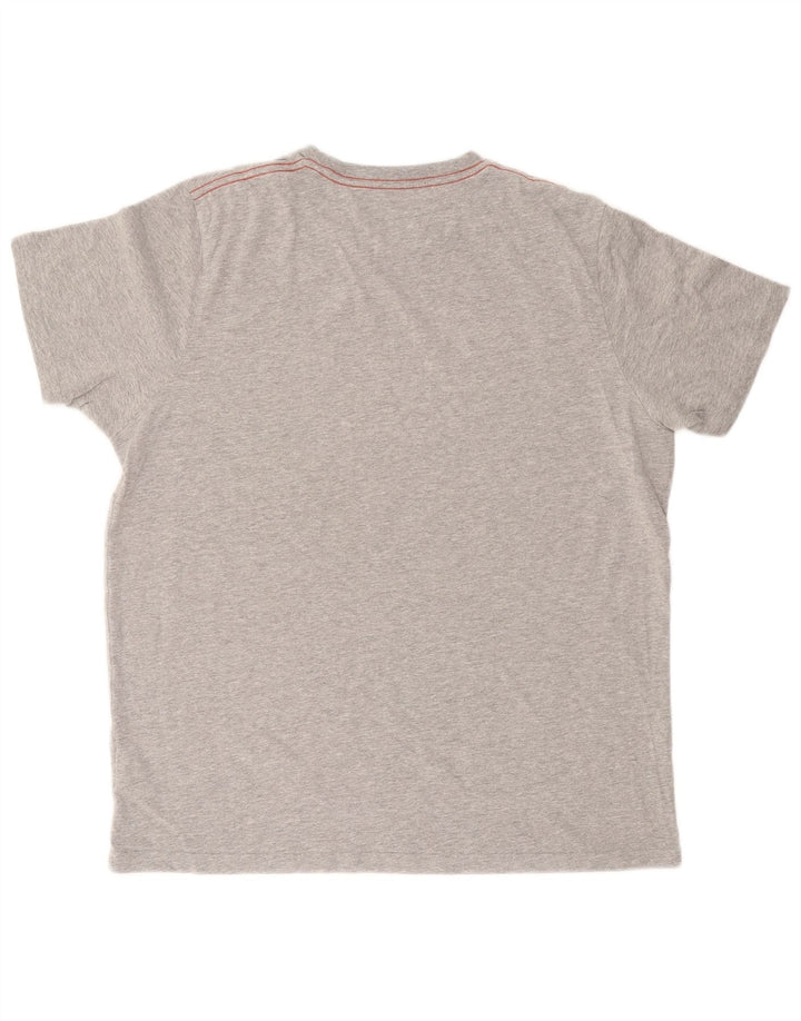 WEIRD FISH Herre Grafisk T-Shirt Top Stor Grå Bomuld