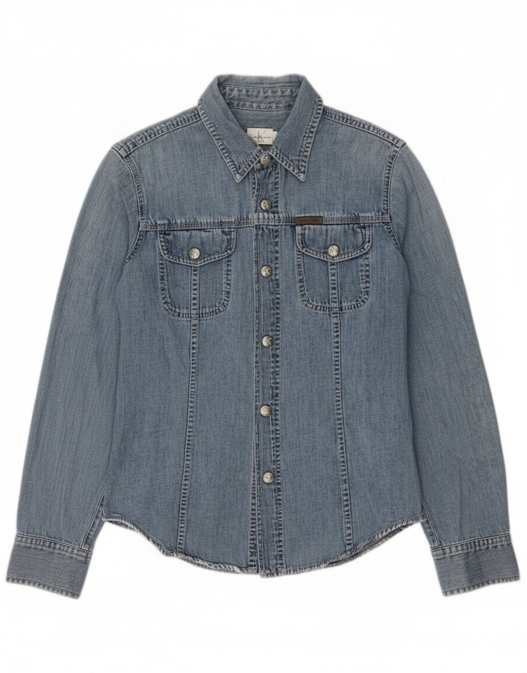 Calvin Klein Jeans Dame Denim Shirt Medium Blue Bomuld