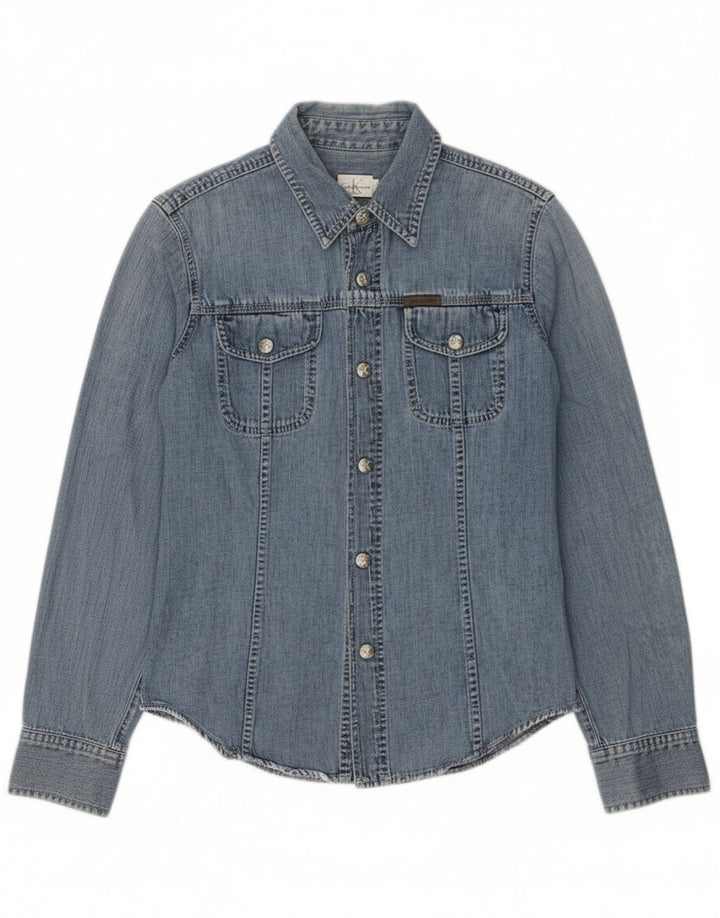 Calvin Klein Jeans Dame Denim Shirt Medium Blue Bomuld