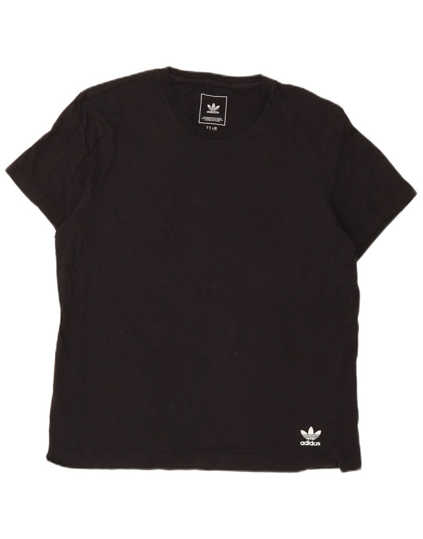 Adidas Herre T-Shirt Top Medium Sort Bomuld