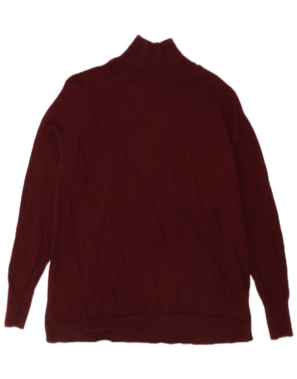 Massimo Dutti Herre Turtle Neck Jumper Sweater XS Burgundy Wool