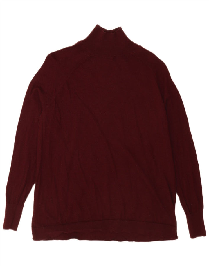 Massimo Dutti Herre Turtle Neck Jumper Sweater XS Burgundy Wool