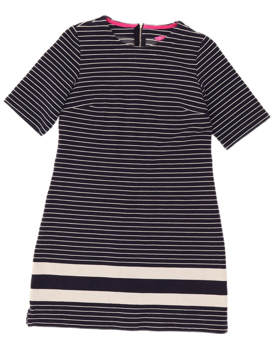 Joules Dame Basic Dress UK 12 Medium Navy Blue Stribet Nautical