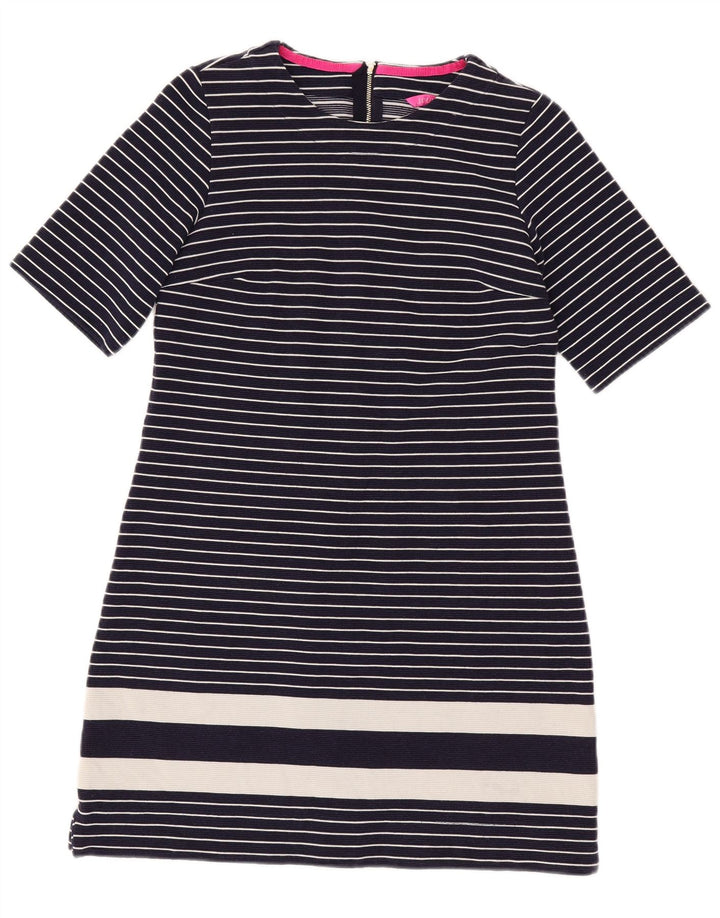 Joules Dame Basic Dress UK 12 Medium Navy Blue Stribet Nautical