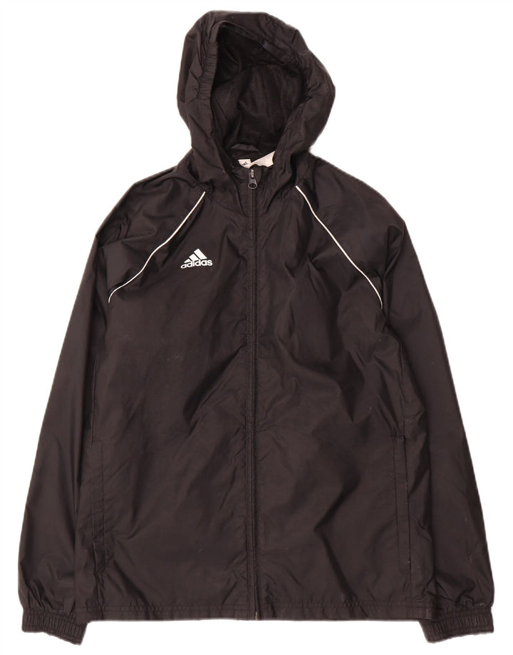 Adidas Regnjakke med hætte til drenge 11-12 år Sort nylon