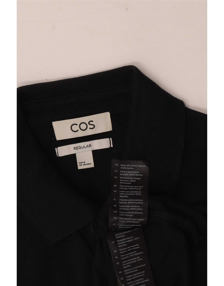 Cos Kortærmet herre Regular Fit Polo Shirt Medium Sort Bomuld