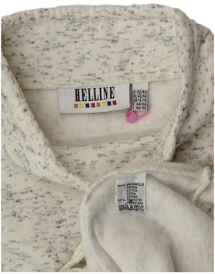 HELLINE Sweatshirt Jumper til kvinder UK 16/18 XL Hvid Flecked Bomuld