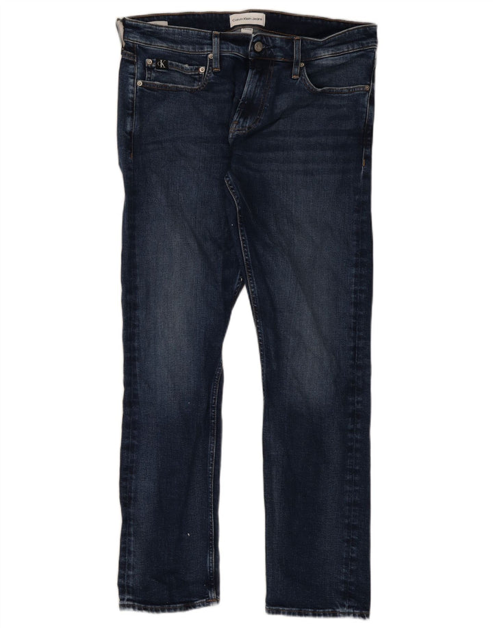 Calvin Klein Herre Slim Jeans W34 L32 Blå Bomuld