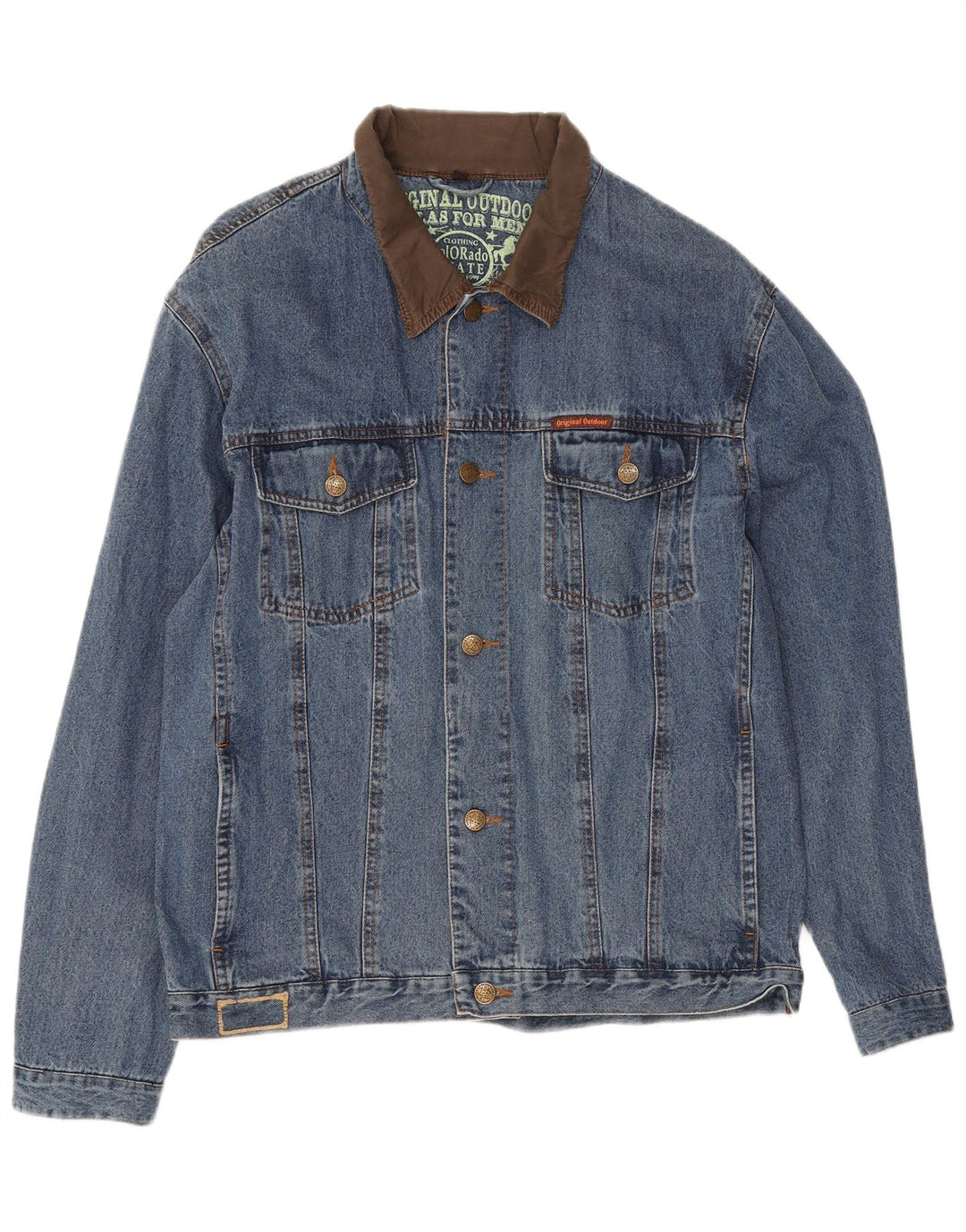 Atlas For Mænd Herre Denim Jacket UK 40 Large Blue Cotton