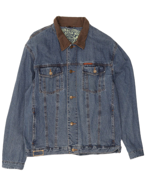 Atlas For Mænd Herre Denim Jacket UK 40 Large Blue Cotton