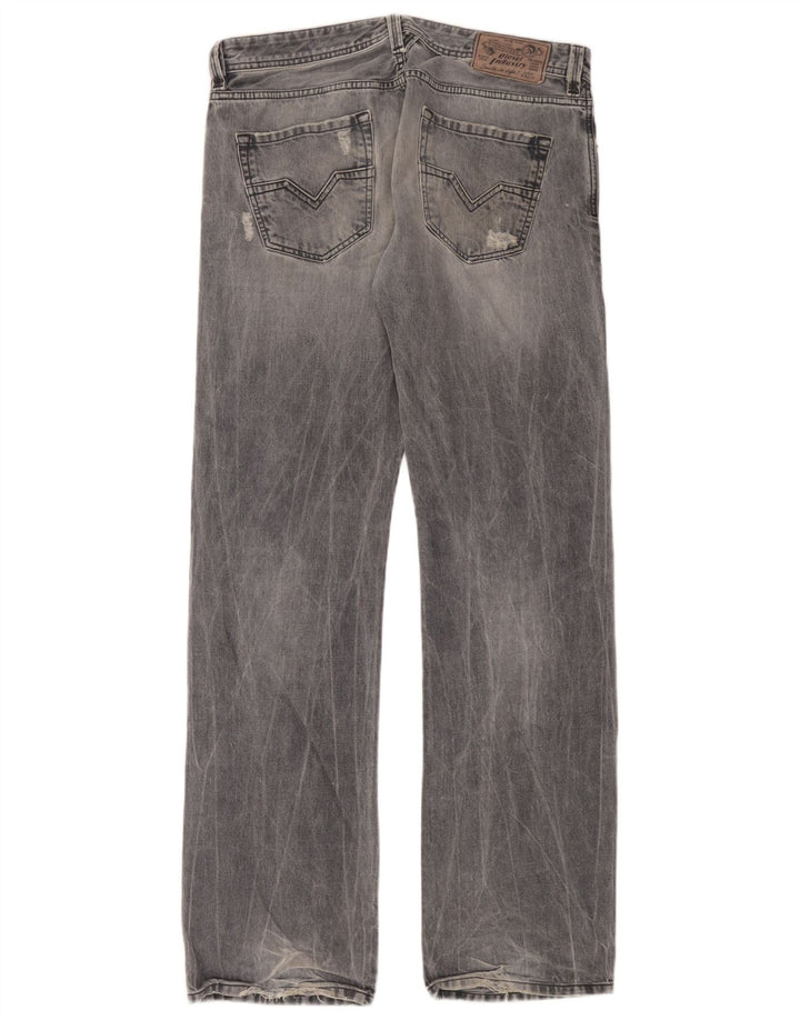 Diesel Herre Distressed Cargo Straight Jeans W32 L34 Blå Bomuld