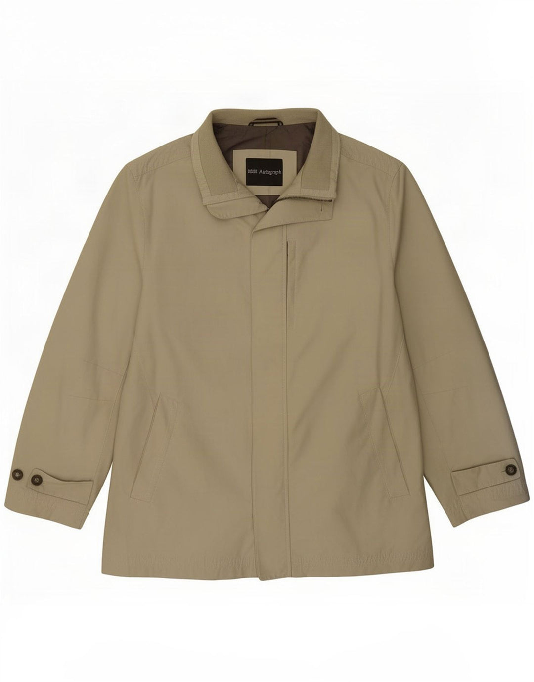 Marks & Spencer Herre Bomber Jacket UK 40 Large Khaki Cotton