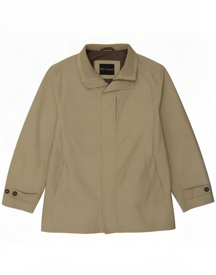 Marks & Spencer Herre Bomber Jacket UK 40 Large Khaki Cotton