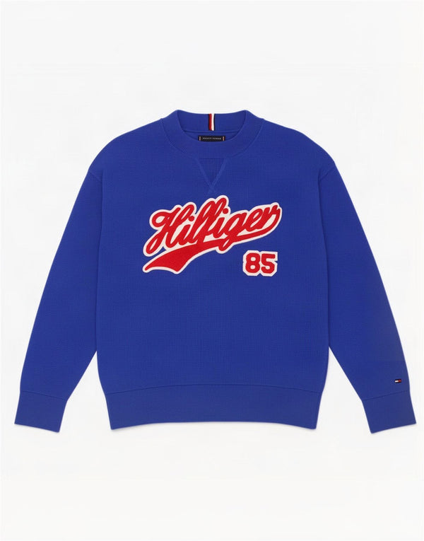 Tommy Hilfiger Boys Grafisk Sweatshirt Jumper 11-12 år Blå Bomuld