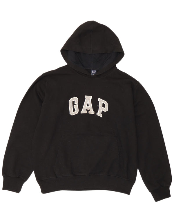 Gap Womens Grafisk Oversized Hoodie Jumper UK 16 Large Black Bomuld