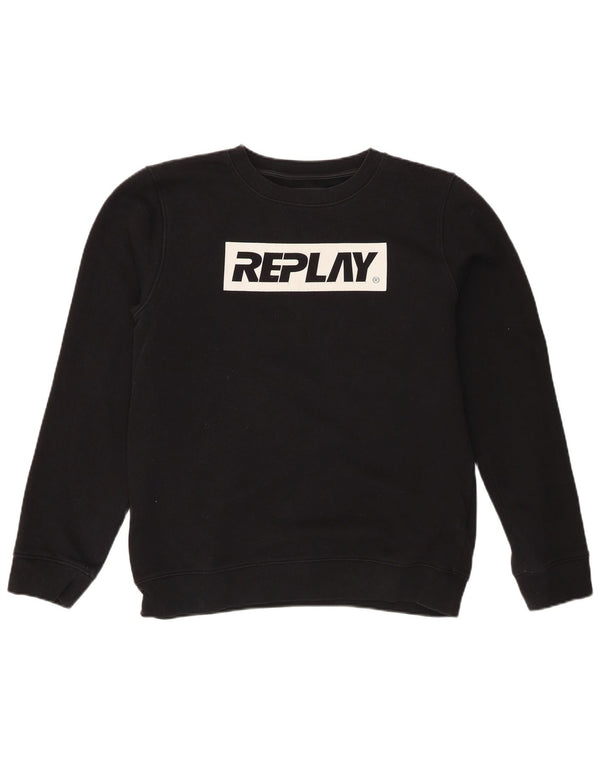 Replay Herre Grafisk Sweatshirt Jumper Medium Sort