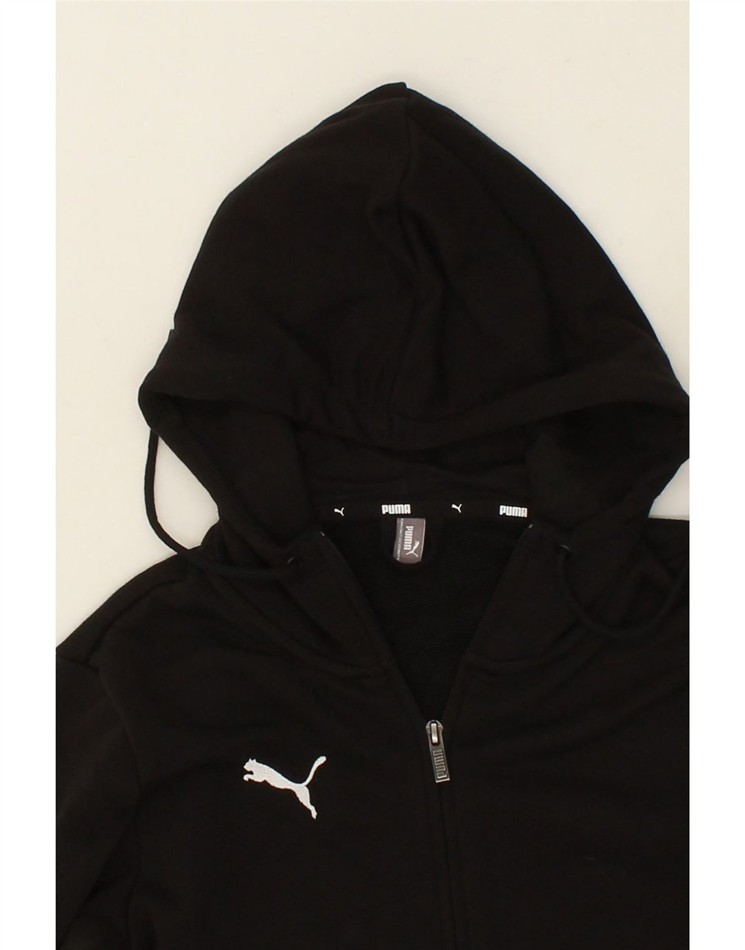 PUMA Womens Zip Hoodie Sweater UK 14 Medium Black Cotton Vintage Puma and Second-Hand Puma from Messina Hembry 