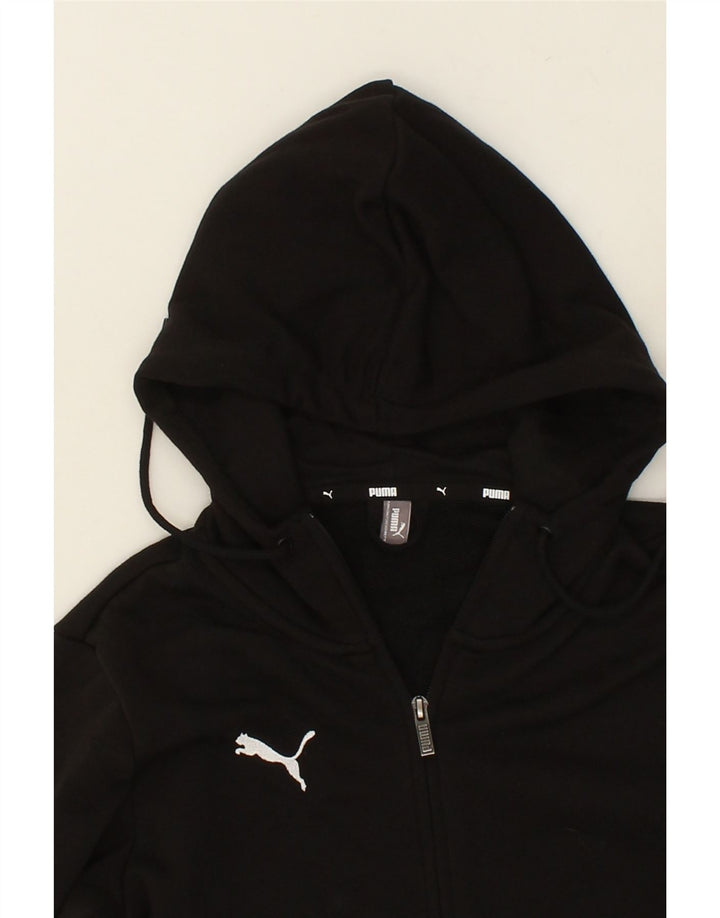 PUMA Womens Zip Hoodie Sweater UK 14 Medium Black Cotton Vintage Puma and Second-Hand Puma from Messina Hembry 
