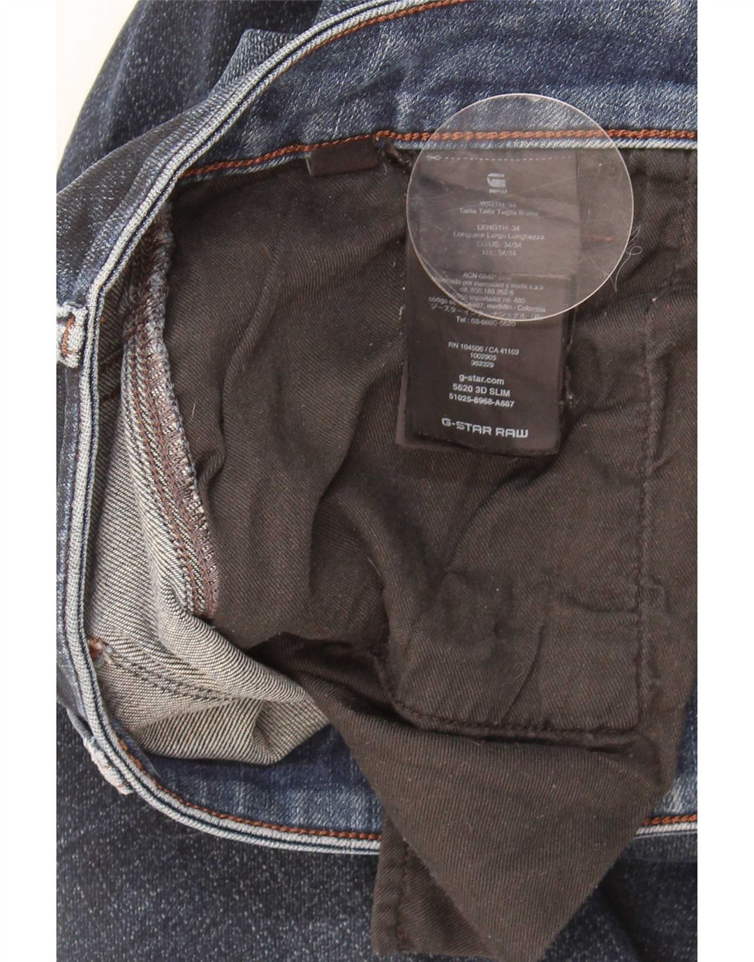 G-Star Slim Jeans til mænd W34 L34 Marineblå bomuld
