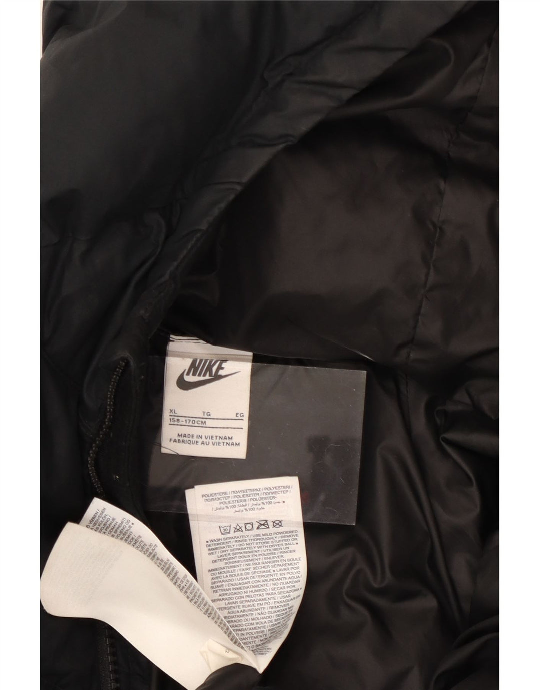 NIKE Polstret hættejakke til drenge 13-14 år XL sort polyester