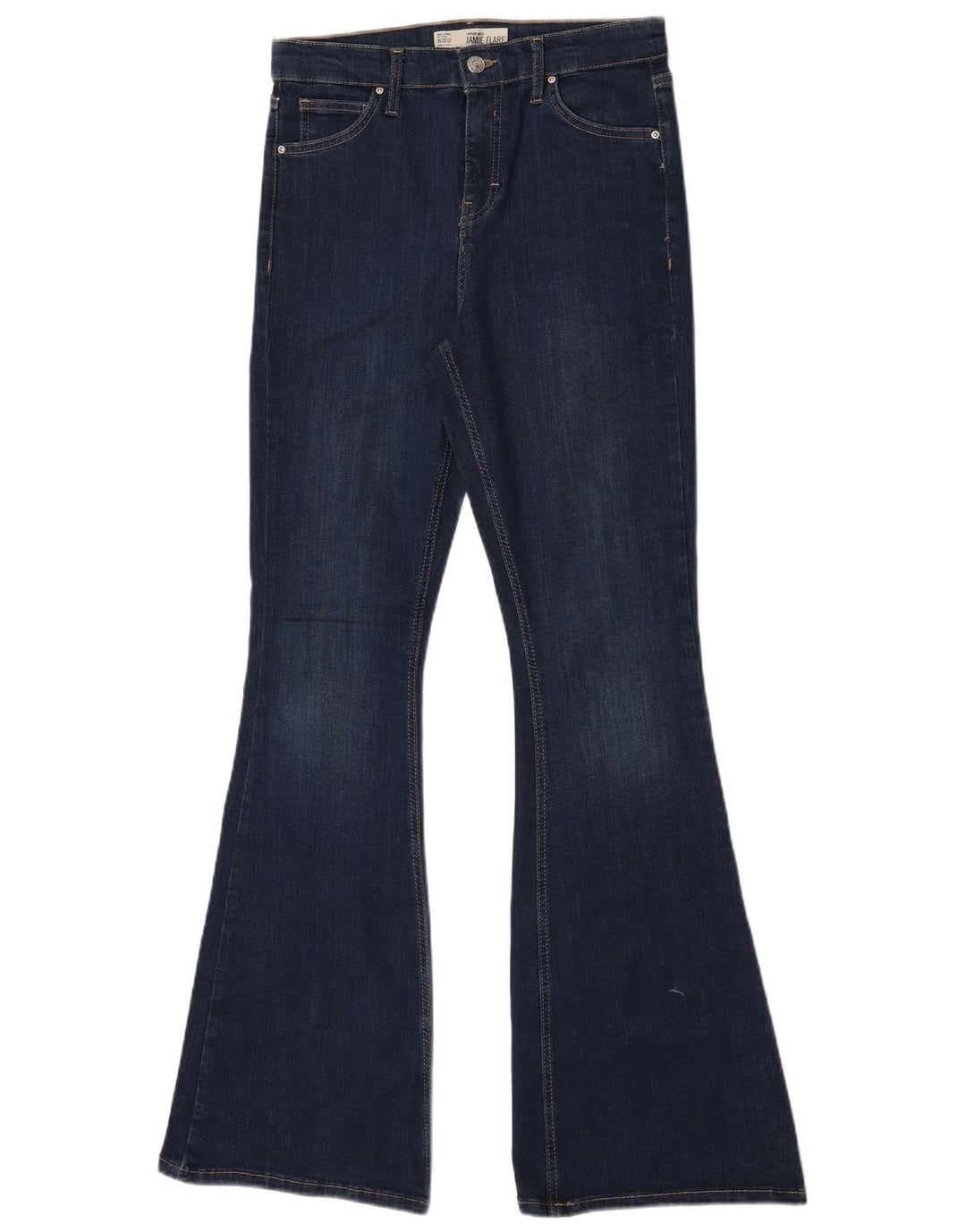 TOPSHOP Dame Jamie Flared Jeans W30 L32 Blå Bomuld