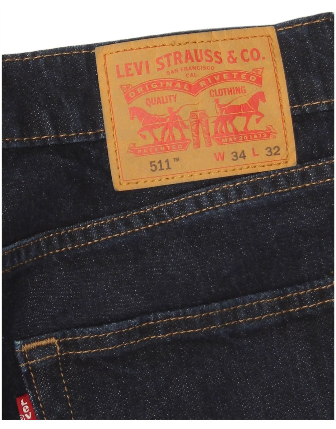 Levi's Herre 511 Slim Jeans W34 L31 Marineblå Bomuld