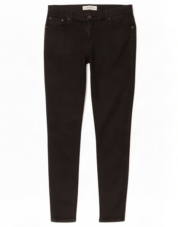 Zara Womens Slim Casual Trousers EU 36 XS W26 L26 Black Cotton