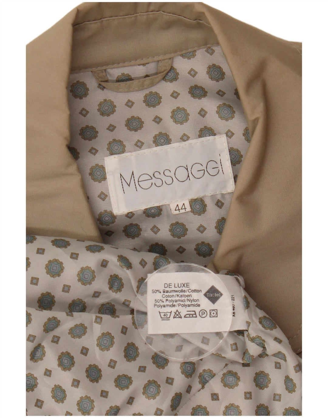 Vintage oversize regnfrakke til kvinder EU 44 XL beige bomuld