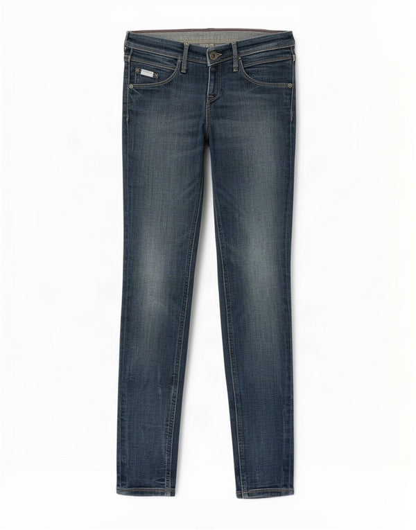 Meltin' Pot Dame Skinny Jeans med lav talje W26 L32 Blå Bomuld