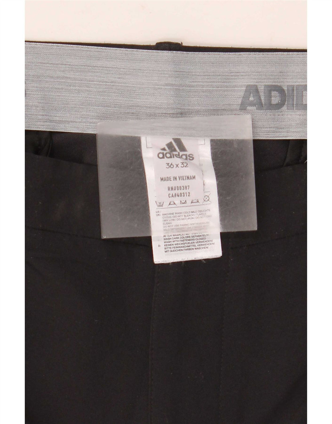 Adidas Straight Chino-bukser til mænd W36 L32 Sort polyester