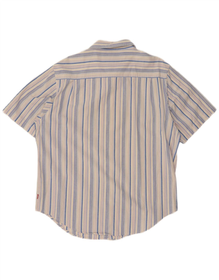 LEVI'S kortærmet herreskjorte XL flerfarvet stribet bomuld